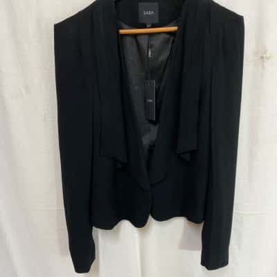 Saba Womens  Genie Drape Jacket in Black Sz 12