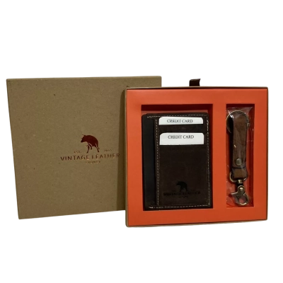 Vintage Leather Sydney Mens Cardholder and keychain