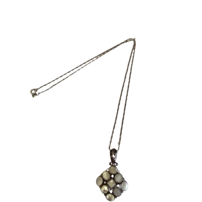 Sterling Silver 925 Figero Necklace and Mother of Pearl Pendant