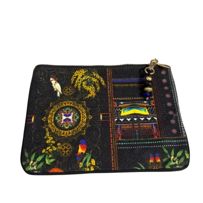 Camilla Printed Cosmetic Pouch | Designer Zip Clutch | Multicolour Travel Makeup Bag