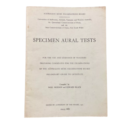 Australian Music Examinations Board Specimen Aural Tests Booklet