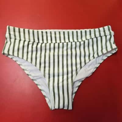 Roxy Womens  Size XS Green / Striped Bathers Bottoms RRP: $55.99