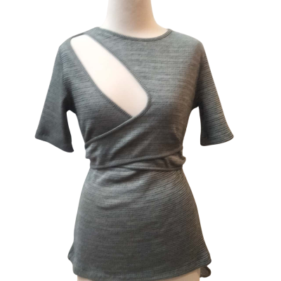 Viktoria & Woods Womens  Size 2 Short Sleeve Ribbed Guild Top Green 