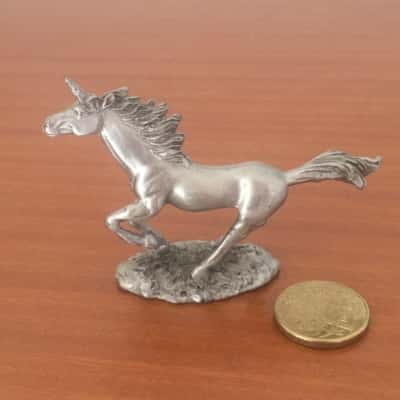 Small Pewter Unicorn 5 cm x 9 cm   CAB  