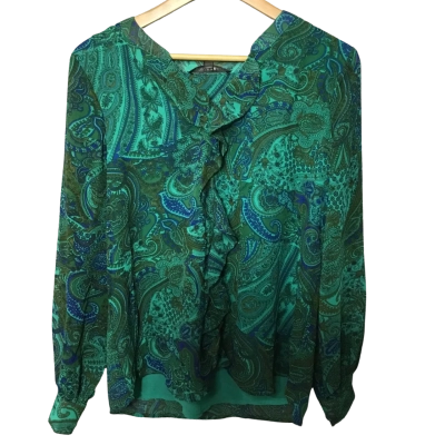 Liz Jordan Womens  Size 12 Blouse Green 