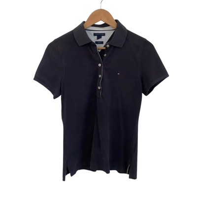 Tommy Hilfiger Womens  Size M Button Up Top / Short Sleeve Top Black  