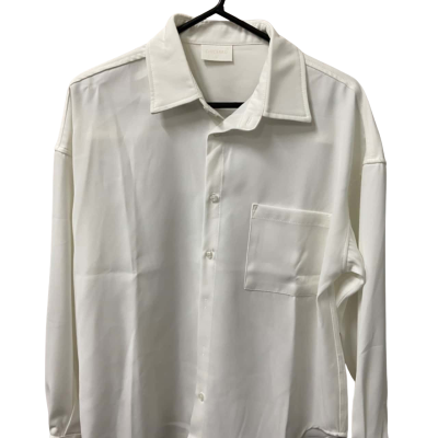  Chicerro Men’s  Size M Long Sleeve White Oversized Casual Shirt