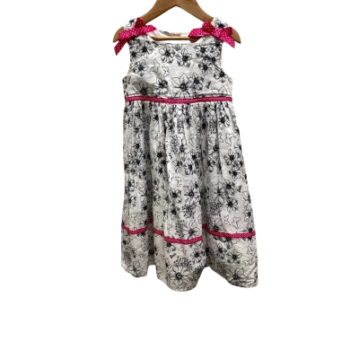 Barbie Girls White Floral Dress Size 5 