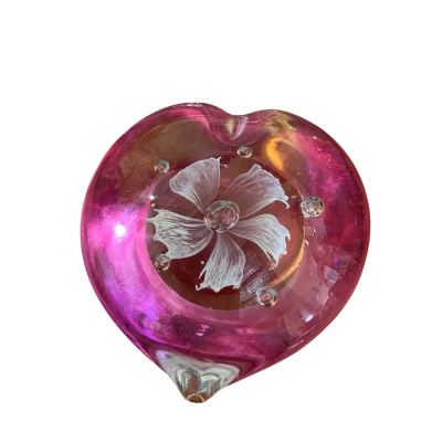 Heart shaped glass paper weight 