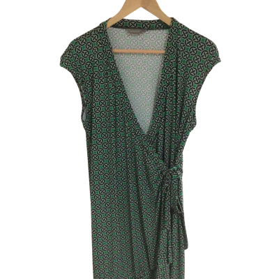 Jacqui-E Womens  Size L Casual Dress / Cocktail Dress Black  / Green 