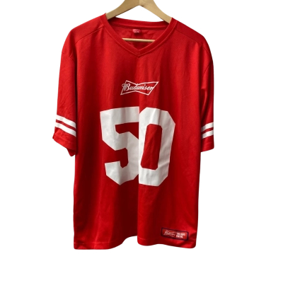  Mens Budweiser Size L Red Jersey
