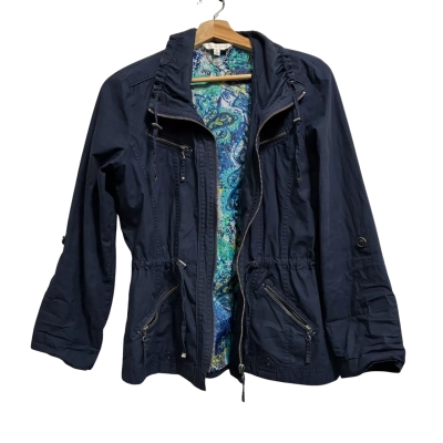 W. Lane Women’s Size 8 Navy Zip-Up Jacket w/ Blue Lining