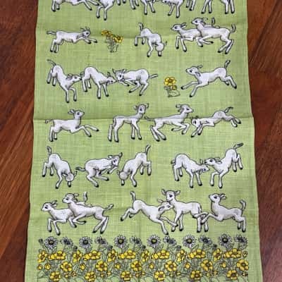 Vintage Pure Irish Linen Tea Towel (New)