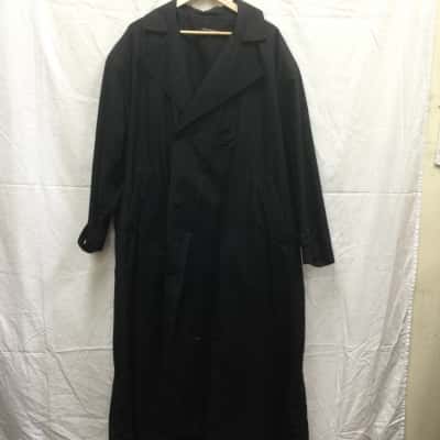 Harry Thurston Vintage Mens Size L Black Trench Coat