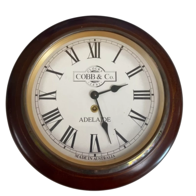 COBB & Co Clocks 1891 Adelaide 28cm Wooden Clock