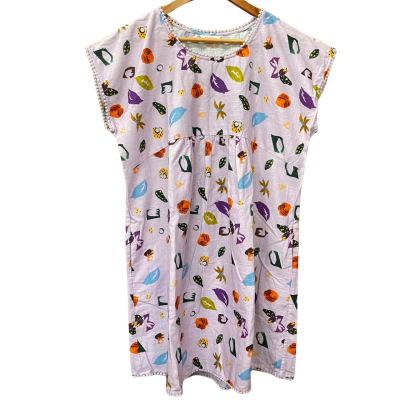 Gorman Lilac Leaf Pattern Dress Size L 