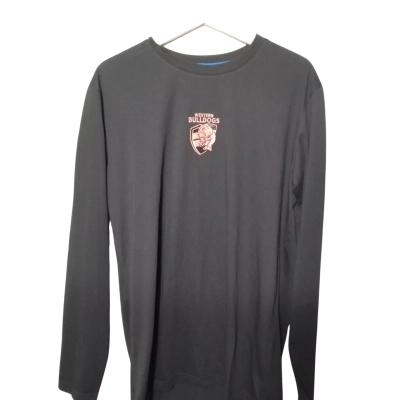 Asics Mens Size M Western Bulldogs Long Sleeve Shirt Black  