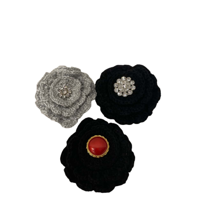 Knitted  Womens 3 Pcs Brooches