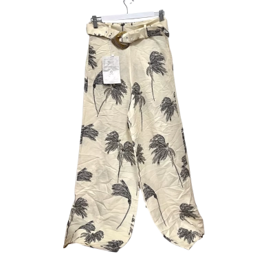 Sensi studio Womens  Size 8 Wide Leg Pants Cream / Gold / Green 