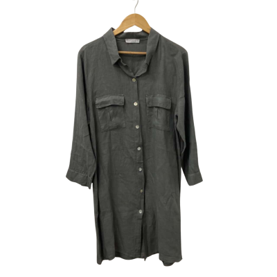 Ridley Women's  Size M Button Up Dress Grey 