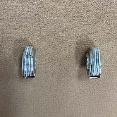  Womens Silver Tone Textured Small Hoop Clip On Earrings