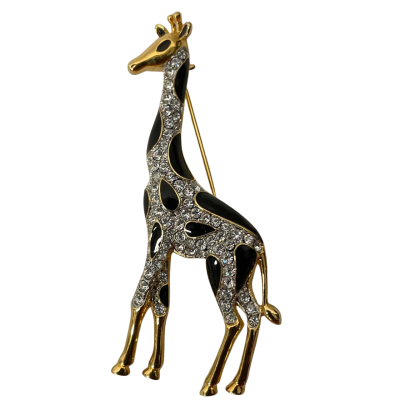  Giraffe Gold Tone with Stones  Brooch 