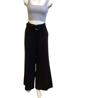Brand New Witchery Womens  Size 12 Wide Leg Belted Pants Black  