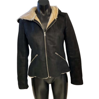 TRAFALUC Zara Womens  Size M Fleece Jacket Black  