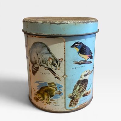 Vintage bushels tin . Australiana