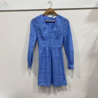 Kookai Womens  Size 34 Long Sleeve Dress Blue 