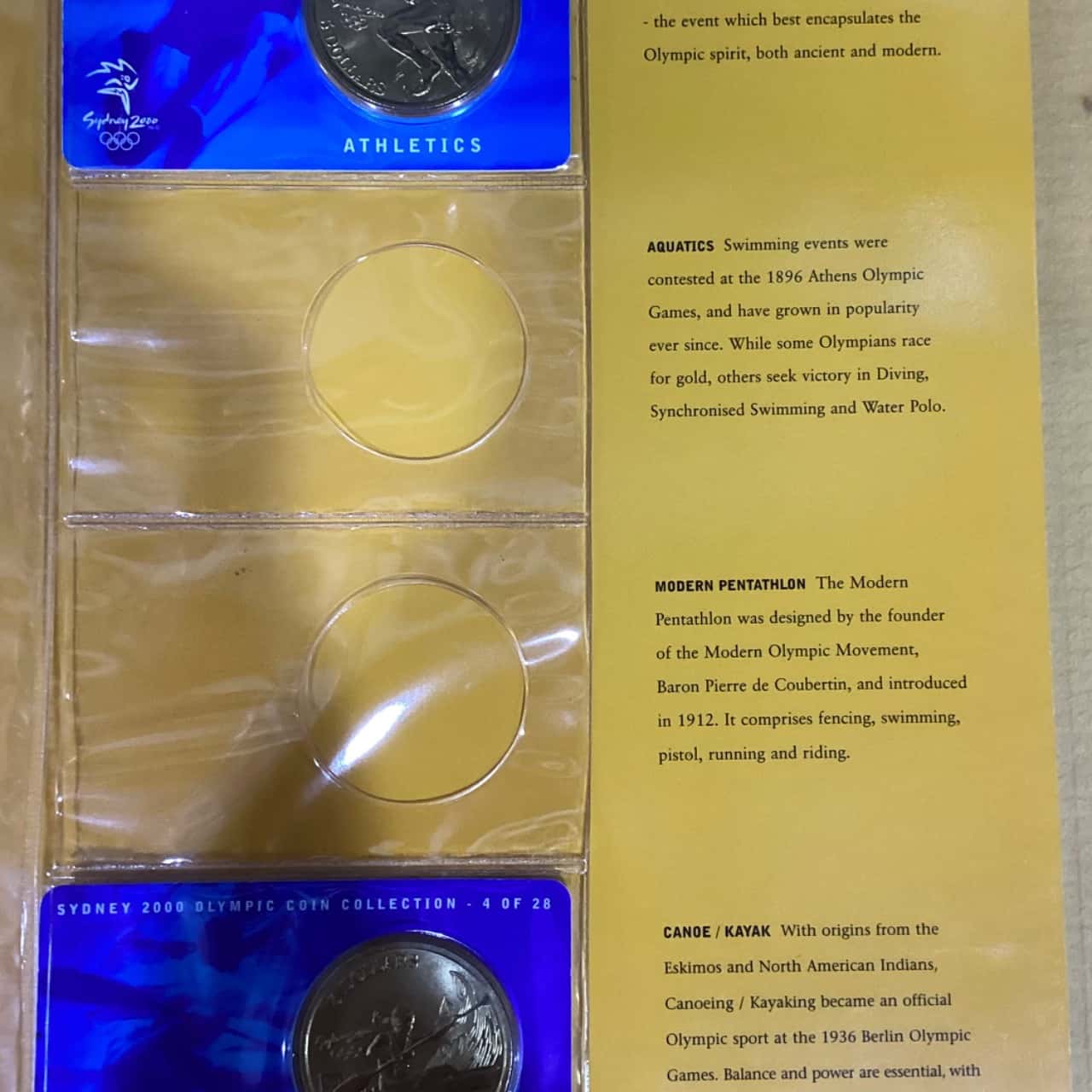 Olympic 2000 coin collection INCOMPLETE(s)