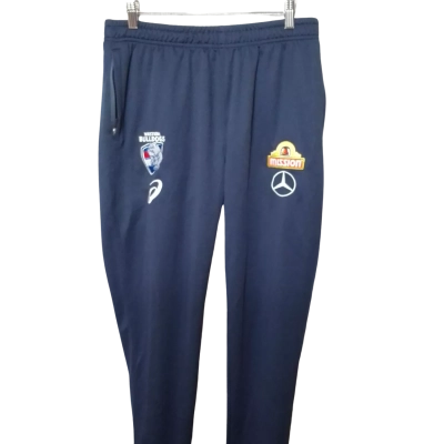 Asics Mens Size M Western Bulldogs Tracksuit Pants Navy Blue 