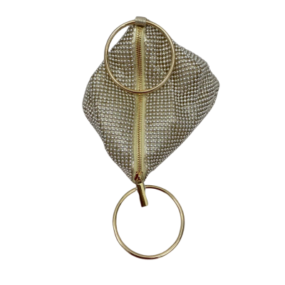 Olga Berg Bianca Ball Mesh Handle Bag Gold 