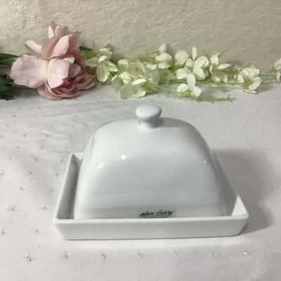 Alex Liddy Modern White New Bone China Butter Dish