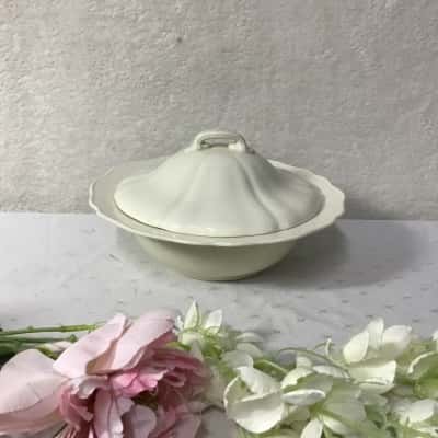Vintage Royal Doulton Cream Serving Bowl with Lid