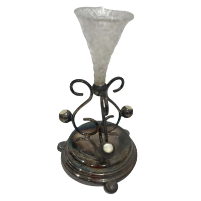 Vintage EPNS Made in England Fluted Vase