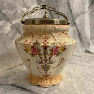 Antique Crown Devon Fieldings Biscuit Barrel