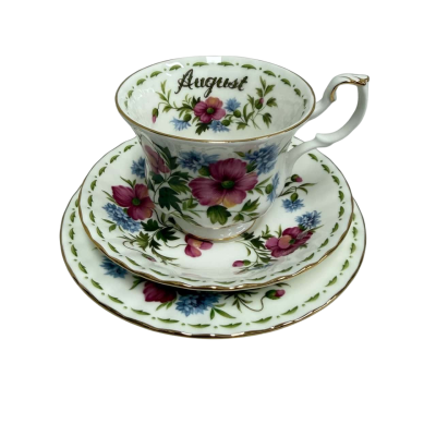 Royal Albert flowers of the month trio - August
