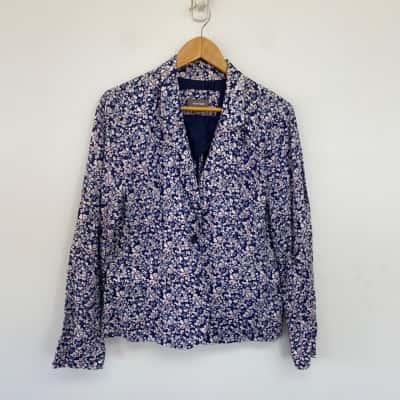 Sussan Blue Floral Blazer  Size 14 