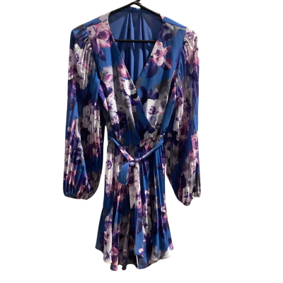 Portmans Womens  Size 10 Pleated Dress Blue / Floral 