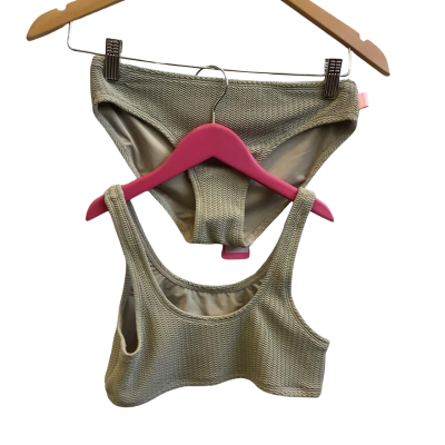 Brand New Seafolly Girls  Size 14yo Swimwear Bikini Set Khaki 
