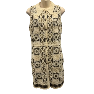 Kings Road Womens  Size XL Mini Dress Beige / Brown / Cream 
