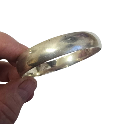Sterling Silver 925 Solid Vintage Oval Golf Bangle