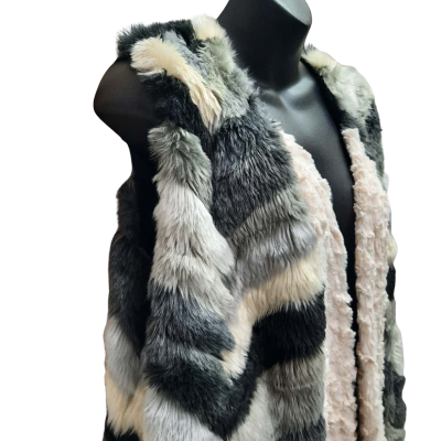 PINK DIAMOND Long Line Faux Fur Vest in Size M