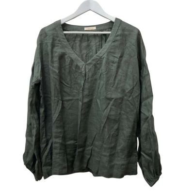  Arlington Milne Women's  Size L Loosefit Lightweight Blouse Olive Green 