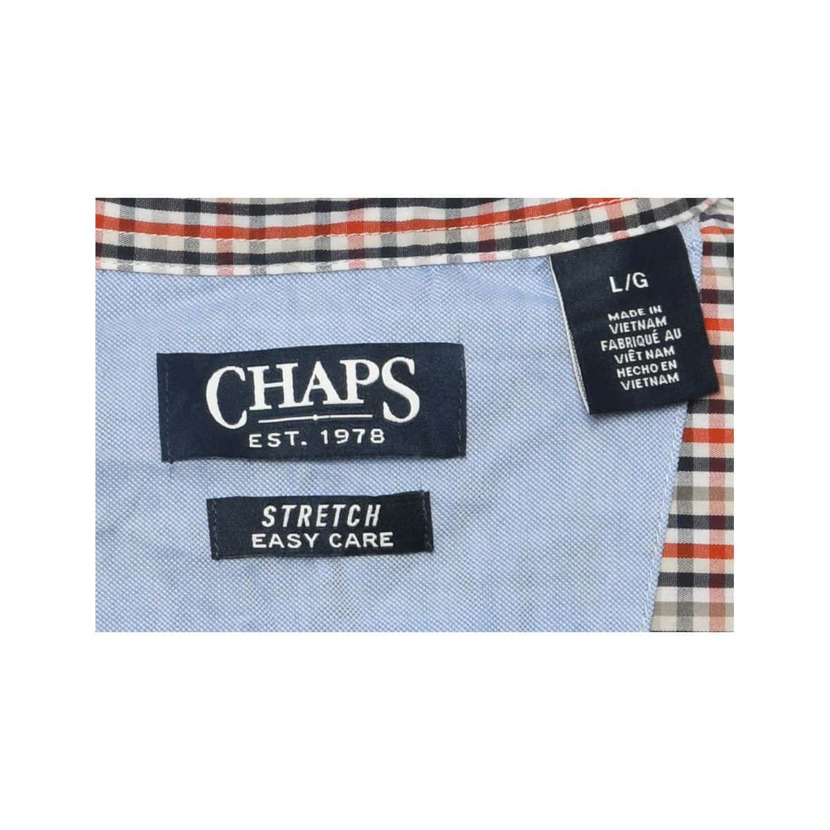 Chaps Men's Size XL Long Sleeve Checked Shirt Navy Blue, White & Burnt ...