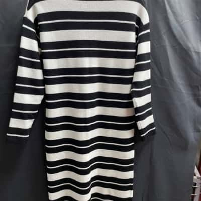 Amidu Black & White Knitted Dress Womens Size S 