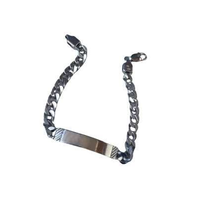 Mens Bracelet - Classic Name Plate - Sterling Silver