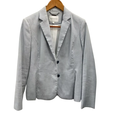 Sportscraft Womens Size 10 Blazer Blue / Pinstriped / White 