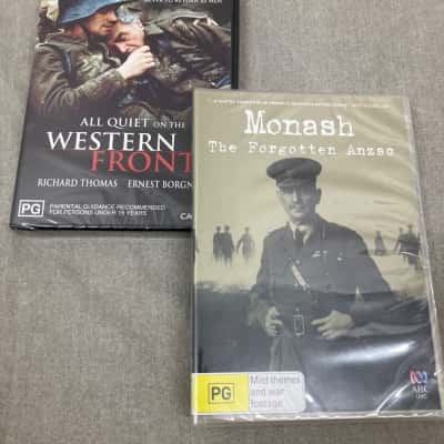 Two war related dvds. Monash, the forgotten ANZAC. All quiet on the Western Front.